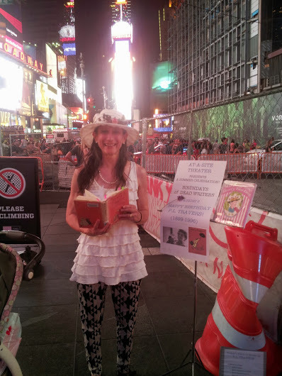 monika gross of at-a-site theater reading pl travers august 9 2014 in times square nyc.jpg